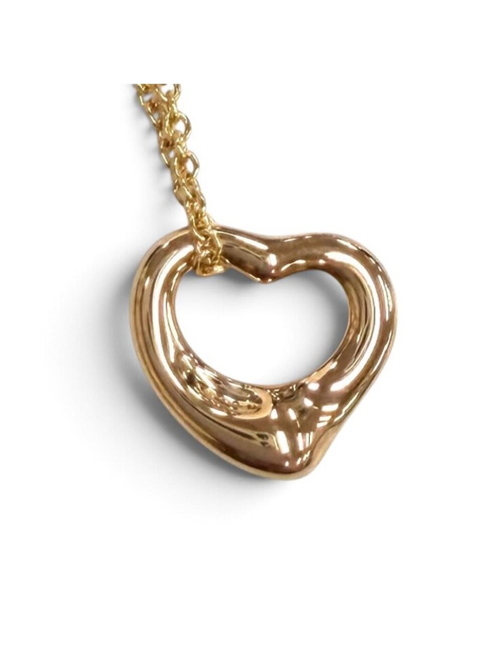 Tiffany & Co Elsa Peretti Open Heart Pendant 750 Pink Gold